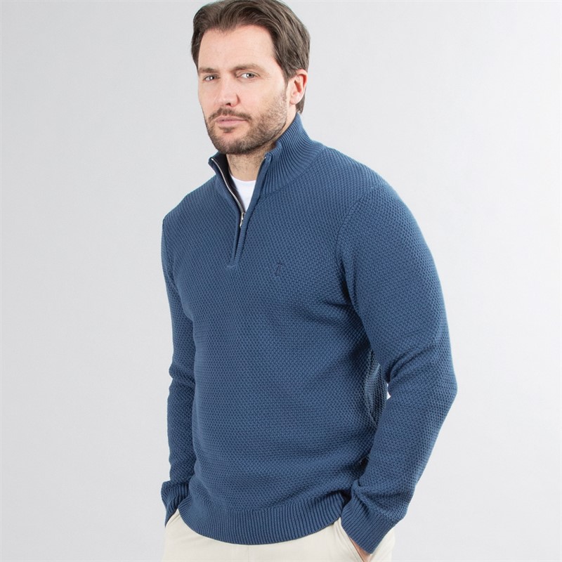 Ashgrove 1 4 Zip Jumper Denim Blue