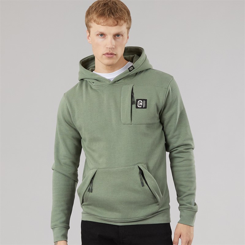 Buy Crosshatch Mens Portville Hoodie Olive