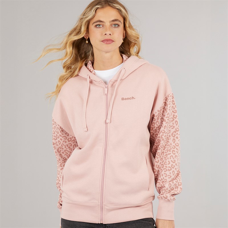 Koop Bench Dames liney zip thru hoodie - Light Dusky Pink