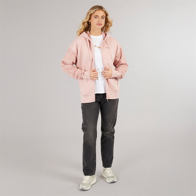 Koop Bench Dames liney zip thru hoodie - Light Dusky Pink