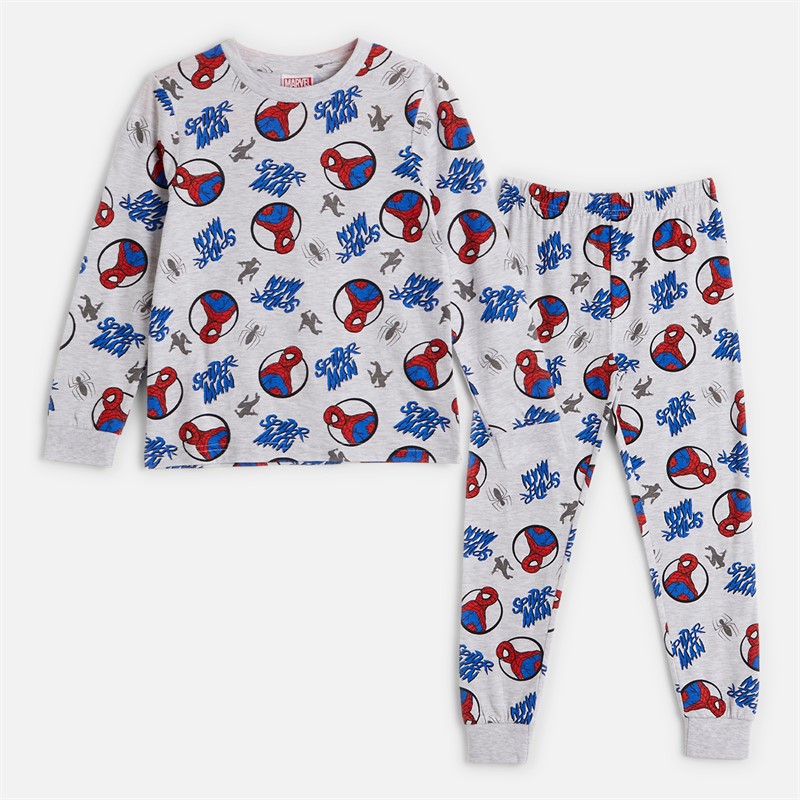Boys Pyjama Set Grey Marl