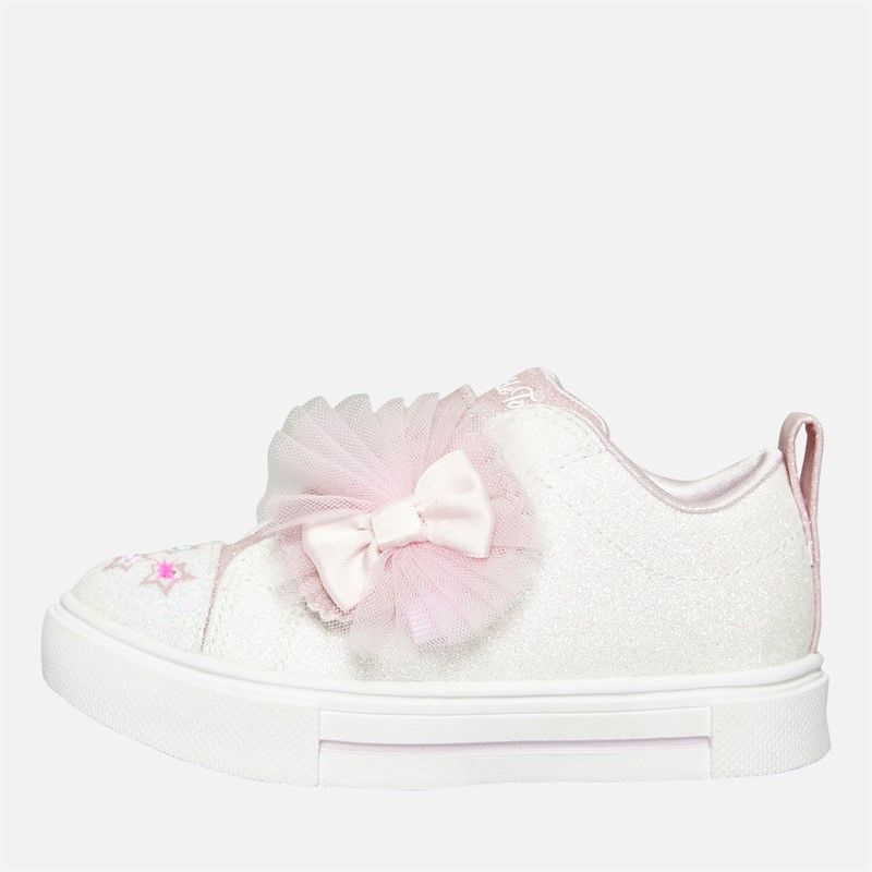 Twinkle Sparks Glitter Gems Trainers White Pink