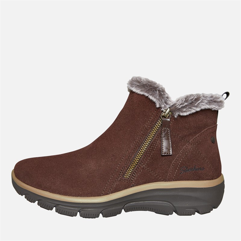 Easy Going High Zip Boots Chocolate Brown