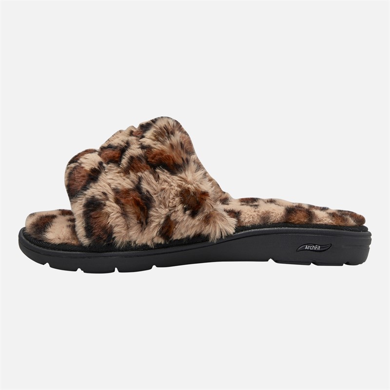 Furreal Arch Fit Lounge Slippers Leopard