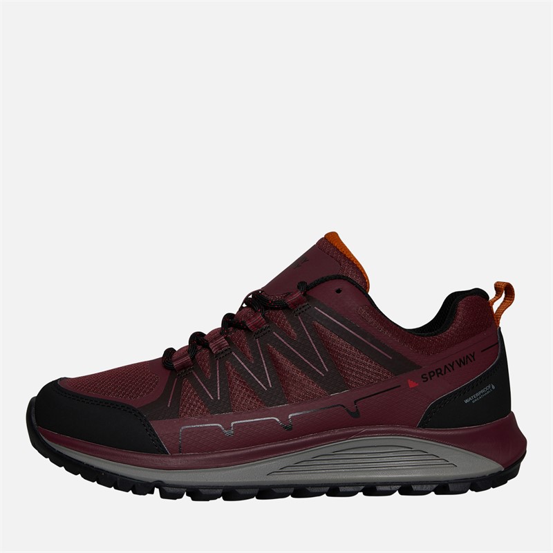 Mens Burbage Low Hydrodry Waterproof Walking Shoes Maroon