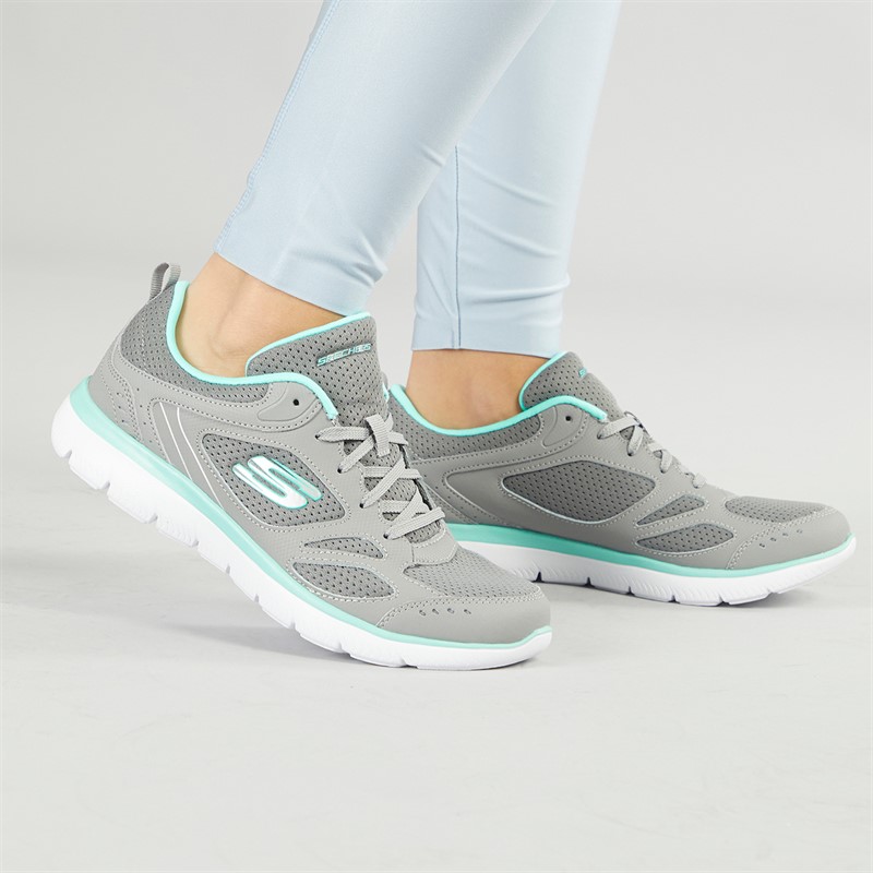 Summits Suited Trainers Grey Turquoise