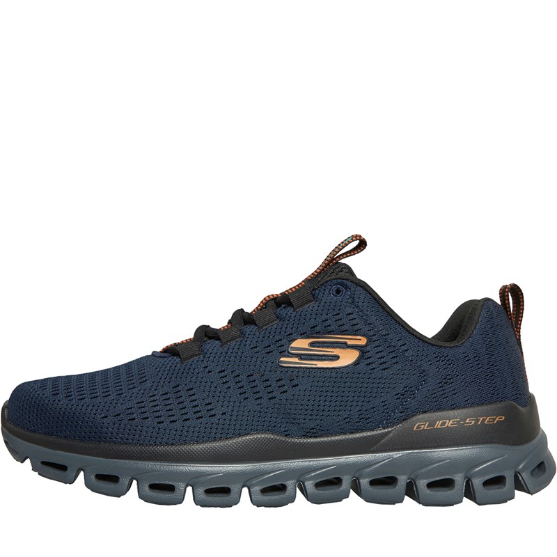 Glide Step Fasten Up Trainers Navy Orange
