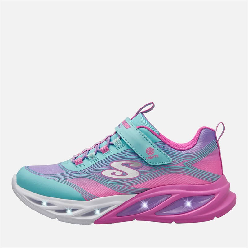 S Lights Cosmic Glow Trainers Turquoize Metallic